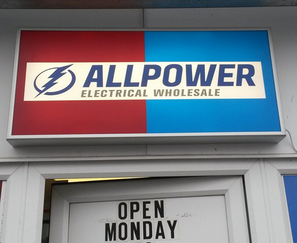 Allpower Electrical Wholesale sign